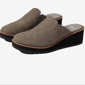 Eileen Fisher Loti Suede Wedge Slip On Mules